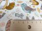 Preview: Patchworkstoff aus der Serie Doodle Days mit Eichhörnchen Fuchs Uhu Igel von Makower Detailansicht mit Maß